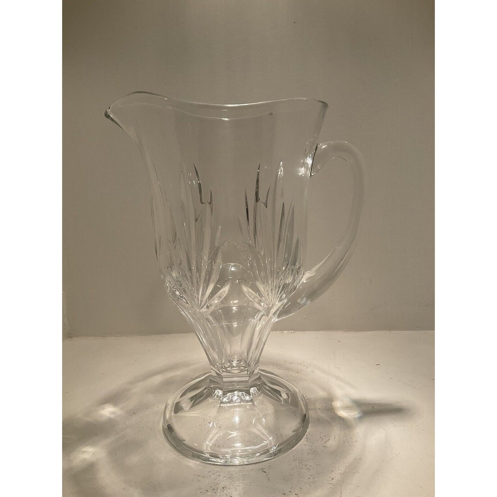 Royal Limited Pitcher Czech Republic Clear Heavy Crystal Pitcher 10 1/4” Tall.